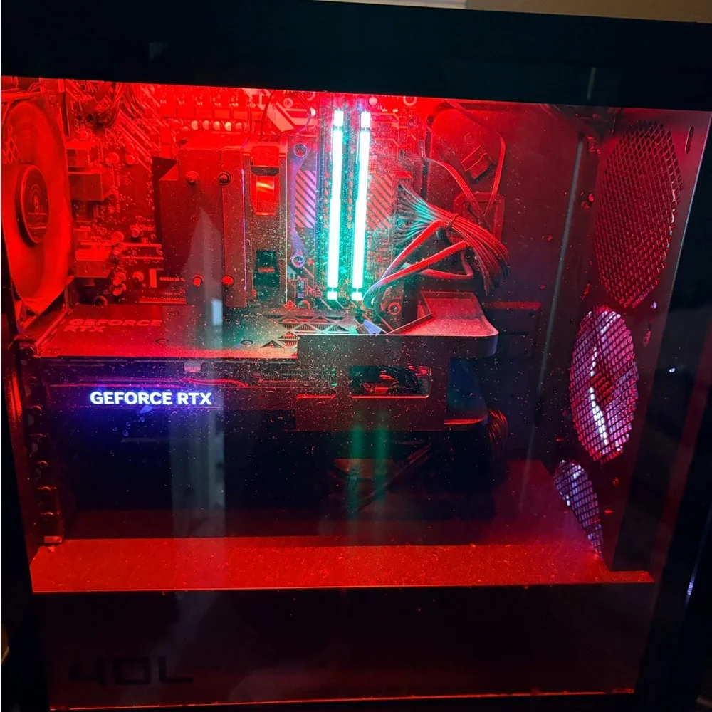 Gaming Desktop — Black with Purple LED Accent gaming pc